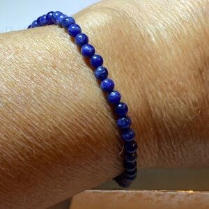 Lapis Lazuli Sterling Silver Thin Strand Bracelet